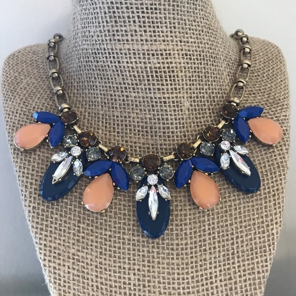 J. Crew Jewelry - J.CREW Statement Necklace - COBALT BLUE PEACH
